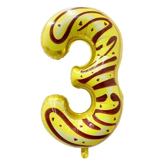 32 Inch 0-9 Donut Number Foil Balloon, Number Balloon - Partyshakes 3 balloons