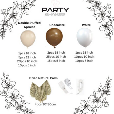 DIY Premium Chocolate, White, and Apricot Balloon Garland Kit