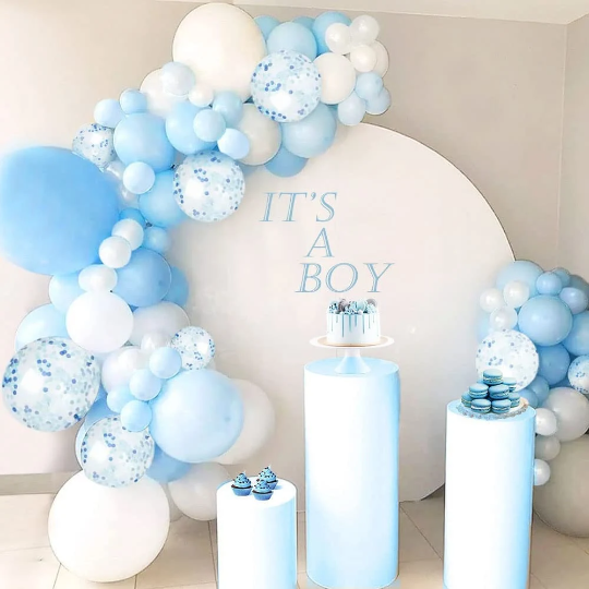 Its a Boy Macaron Blue and White Balloon Garland