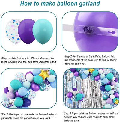 Mermaid Silver Tail Balloon Garland Arch Set