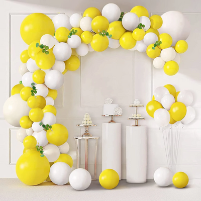 Bright and Cheery Yellow and White Easter Balloon Garland - Partyshakes balloons