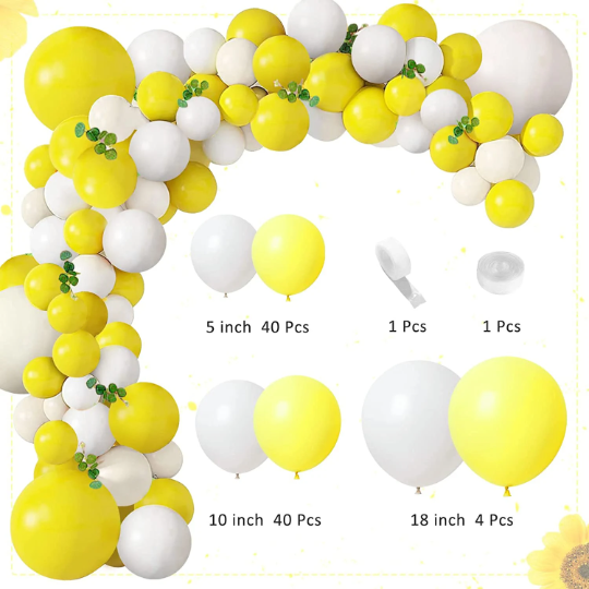 Bright and Cheery Yellow and White Easter Balloon Garland - Partyshakes balloons
