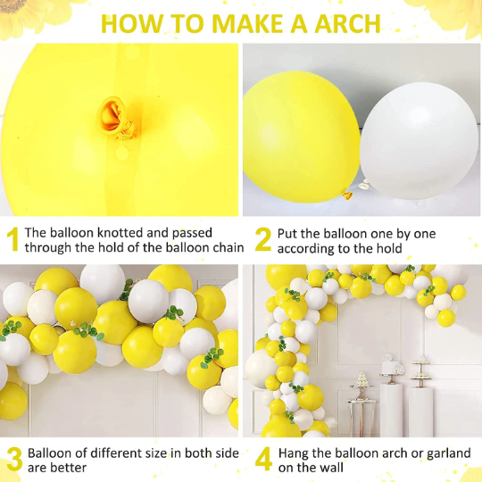 Bright and Cheery Yellow and White Easter Balloon Garland