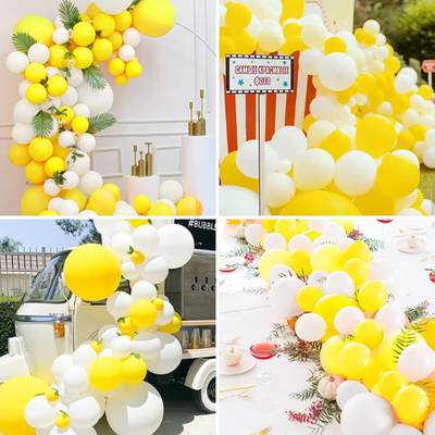 Bright and Cheery Yellow and White Easter Balloon Garland - Partyshakes balloons