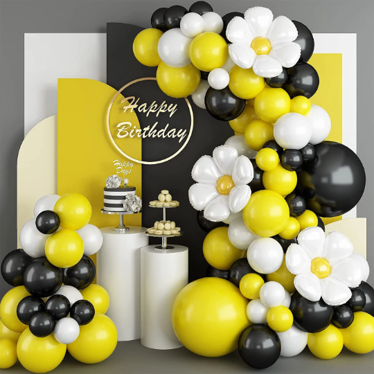 Black and Yellow Sunflower Balloon Garland - Partyshakes balloons