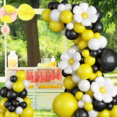 Black and Yellow Sunflower Balloon Garland