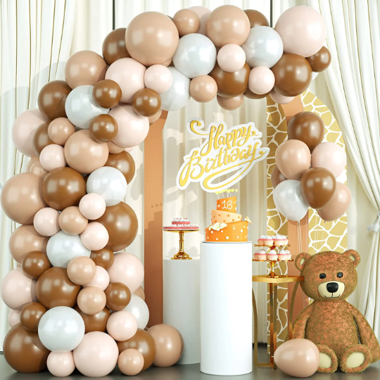 DIY Premium Double Stuffed Nude, Cream, and Chocolate Balloon Garland Kit