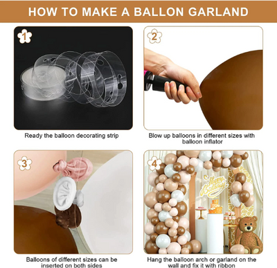 DIY Premium Double Stuffed Nude, Cream, and Chocolate Balloon Garland Kit