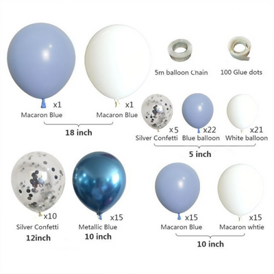 107pcs Macaron Blue Ocean Balloons Garland Kit