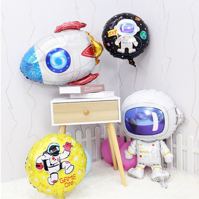 5pcs Outer Space Theme Birthday Balloon Set, Astronaut Balloon Kit