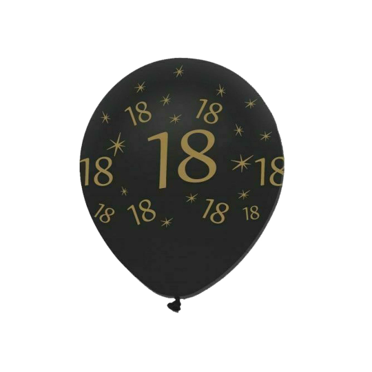 10pcs Black and Gold  Birthday Balloons Set