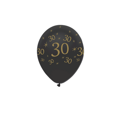 10pcs Black and Gold  Birthday Balloons Set
