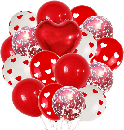 17pcs Red and White Mixed Balloon Bunches - Partyshakes Balloons