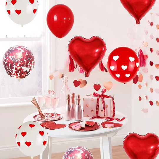 17pcs Red and White Mixed Balloon Bunches - Partyshakes Balloons