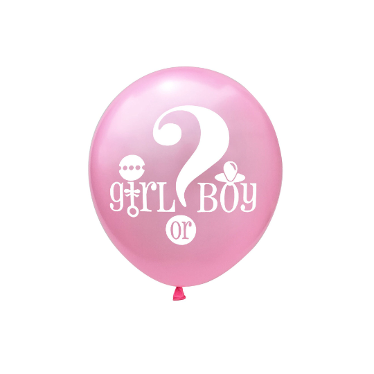 Gender Reveal Balloon Set, Pink And Blue Confetti And Heart Foil Balloon