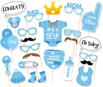 It's a Boy Baby Shower Photo Booth Props - Partyshakes Photo Props