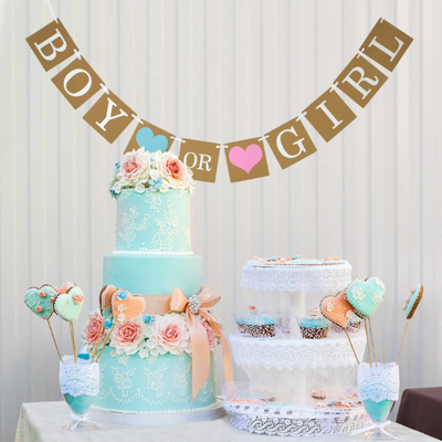 Boy or Girl Gender Reveal Banner - Partyshakes bunting