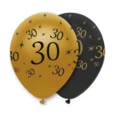 Birthday Latex Balloon, 10pcs Gold and Black Latex Balloons - Partyshakes 30th balloons