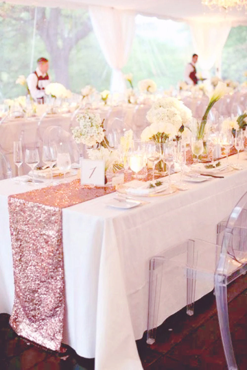 Rose Gold Sequin Table Runner for Parties - Partyshakes Placemats