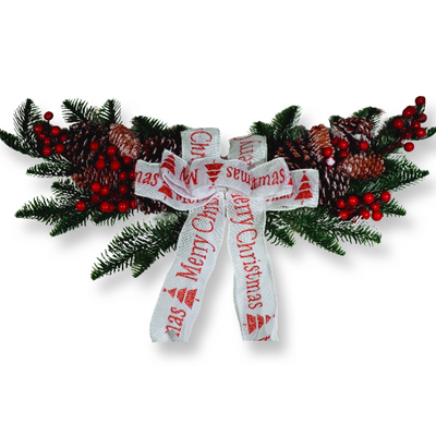 60cm Artificial Christmas Horn Door Garland - Partyshakes Wreaths & Garlands