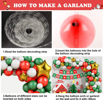 Merry Christmas Balloon Garland Arch Kit