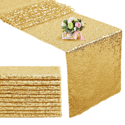 Gold Sequin Table Runner for Parties