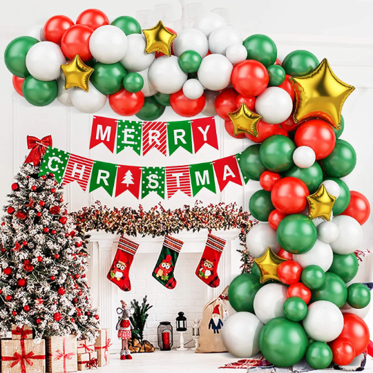 Merry Christmas Balloon Garland Arch Kit - Partyshakes Christmas Balloons