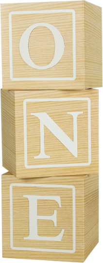 Personalised A-Z Transparent Wood Grain Baby Blocks
