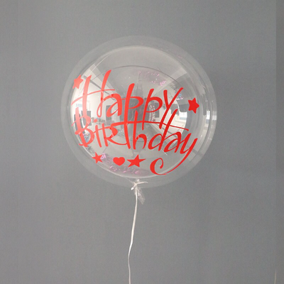 Premium 22" Crystal Clear Latex Balloon with Happy Birthday Vinyl Sticker - Partyshakes balloons