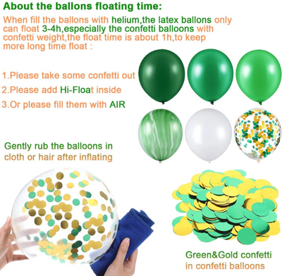 20pcs Green and White Balloons for St Patrick's days