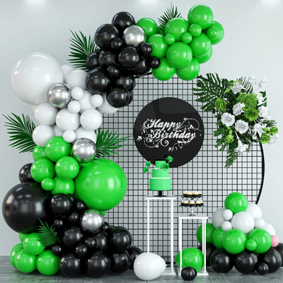 Stunning Green and Black Balloon Garland - Perfect for Any Celebration