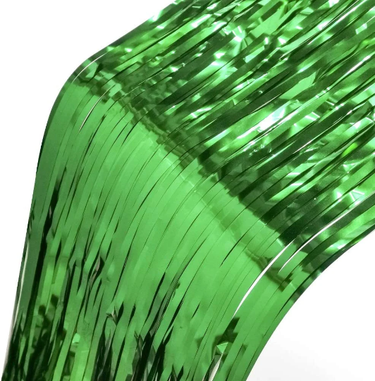 1pc Shiny Green Fringe Curtains
