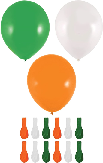 24pcs Green, White and Orange Balloons for St Patrick's Day - Partyshakes balloons