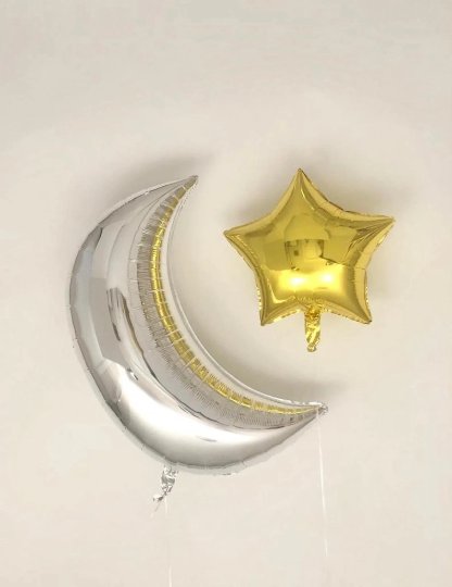 2pcs Moon and Star Foil Balloons - Partyshakes balloons