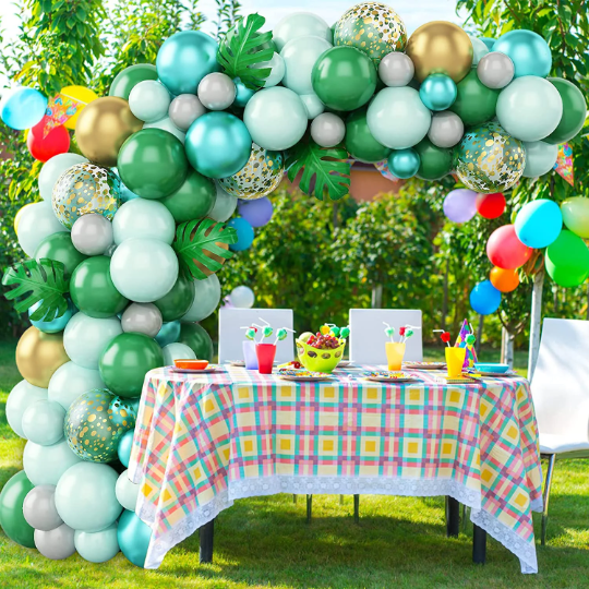 Green Balloons Safari Decorations, 84-Piece Green and Gold Balloon Garland