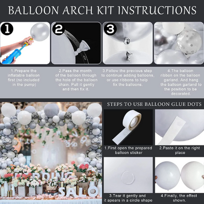 DIY Premium Blue-Grey and White Balloon Garland - Partyshakes Balloons