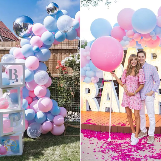 Gender Reveal Pink and Blue Balloon Arch Garland
