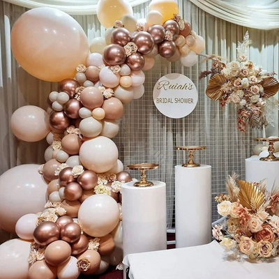 Arch of Double-stuffed Apricot Champagne Cream Balloons