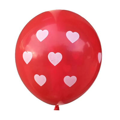 Valentine's Day Red and White Latex and Foil Balloons