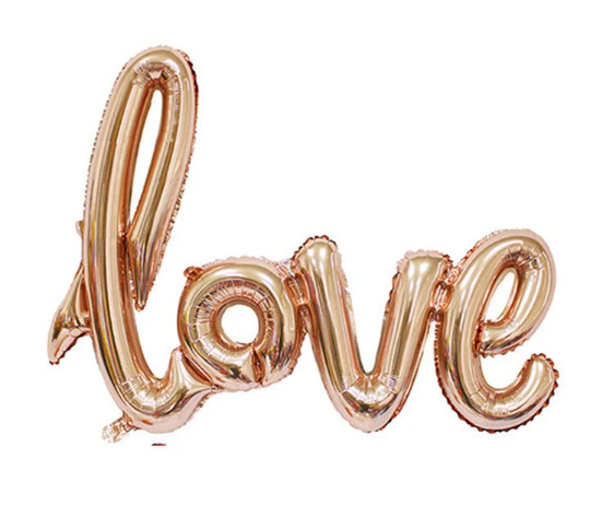 Red or Rose Gold Love Letter Text Balloon - Partyshakes Balloons
