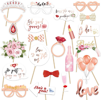 23Pcs Hen Do Party Photo Booth Props - Partyshakes Photo Props