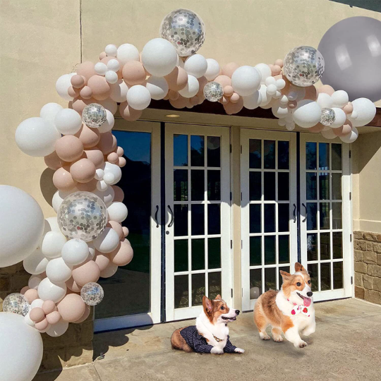 DIY Premium Grey, Blush and White Balloon Arch, Giant Grey Balloon - Partyshakes Balloons