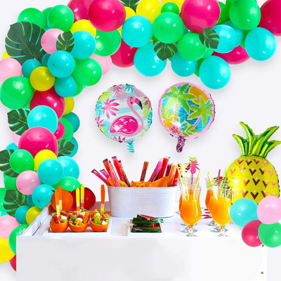 Tropical Hawaiian Balloon Garland Arch Kit for Jungle Luau Party Decoration