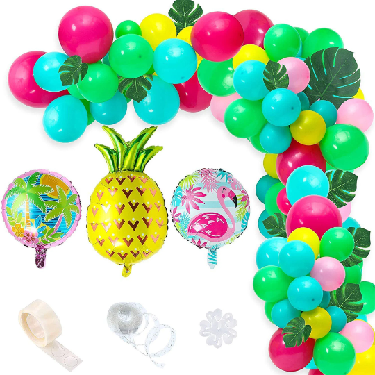 Tropical Hawaiian Balloon Garland Arch Kit for Jungle Luau Party Decoration