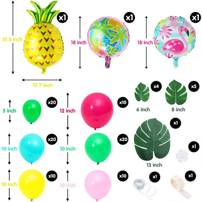 Tropical Hawaiian Balloon Garland Arch Kit for Jungle Luau Party Decoration - Partyshakes Balloons