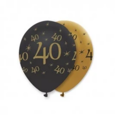 Birthday Latex Balloon, 10pcs Gold and Black Latex Balloons - Partyshakes 40th balloons